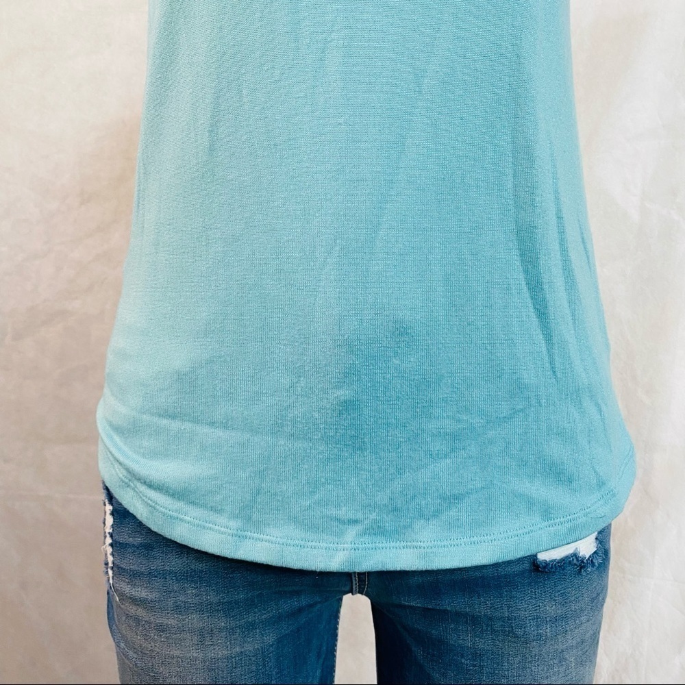 Sonoma V Neck Light Teal Tee - Picture 4 of 9